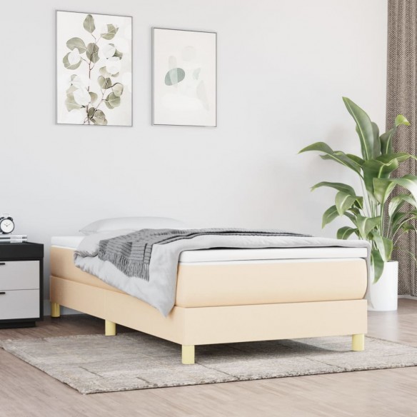 Lit Crème 100x200 cm Tissu