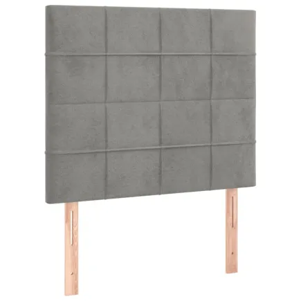 Têtes de lit 2 pcs Gris clair 90x5x78/88 cm Velours 2