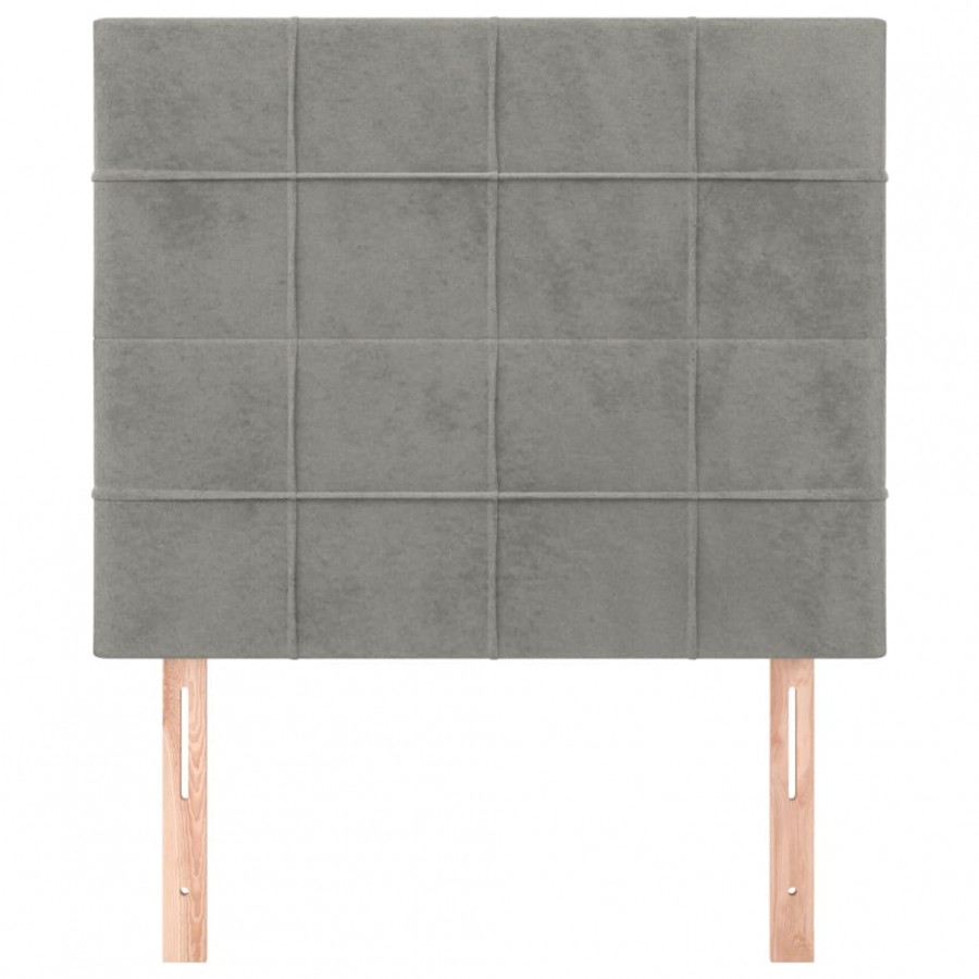 Têtes de lit 2 pcs Gris clair 90x5x78/88 cm Velours