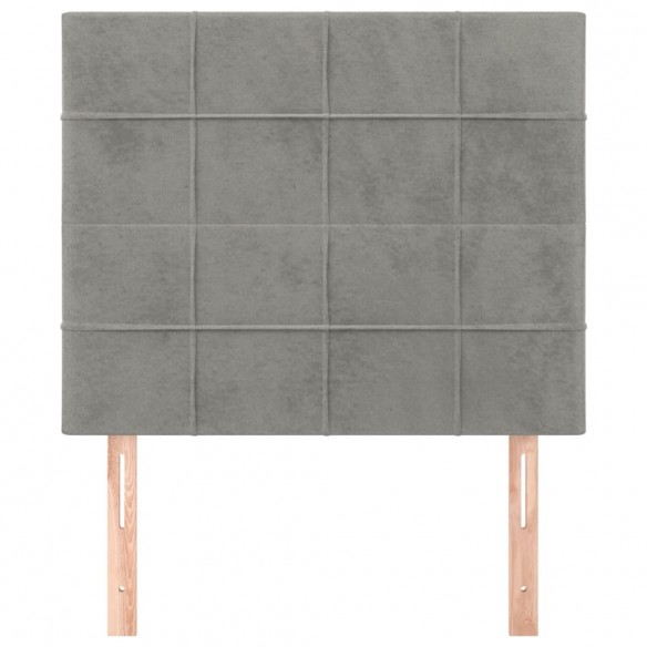 Têtes de lit 2 pcs Gris clair 90x5x78/88 cm Velours Têtes de lit 2 pcs Gris clair 90x5x78/88 cm Velours