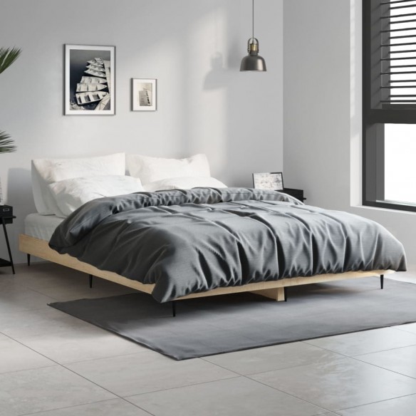 Lit chêne sonoma 135x190 cm bois d'ingénierie