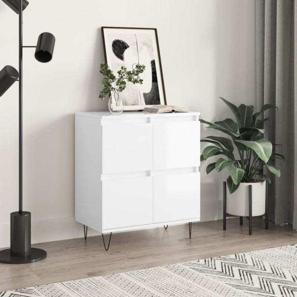 Buffet Blanc brillant 60x35x70 cm 