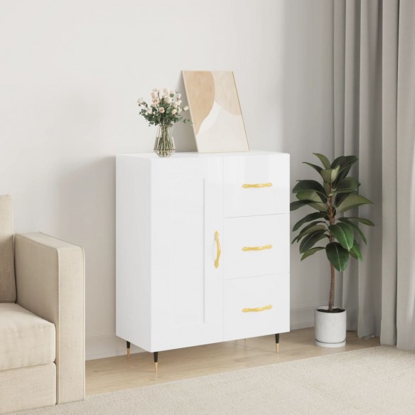 Buffet Blanc brillant 69,5x34x90 cm 