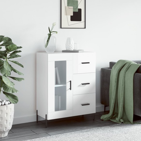 Buffet Blanc brillant 69,5x34x90 cm 