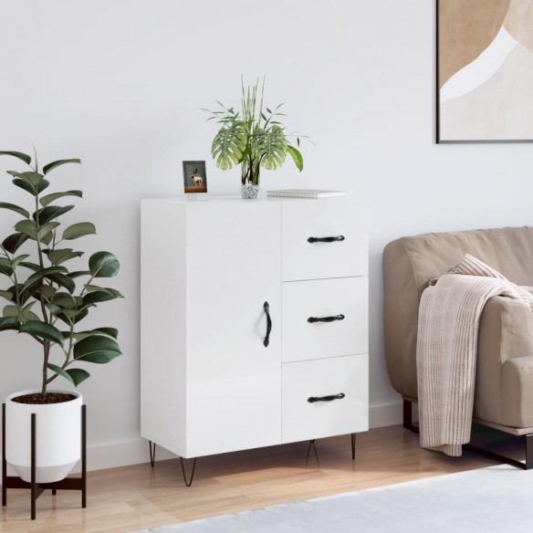 Buffet Blanc brillant 69,5x34x90 cm 
