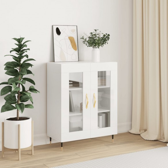 Buffet Blanc brillant 69,5x34x90 cm 