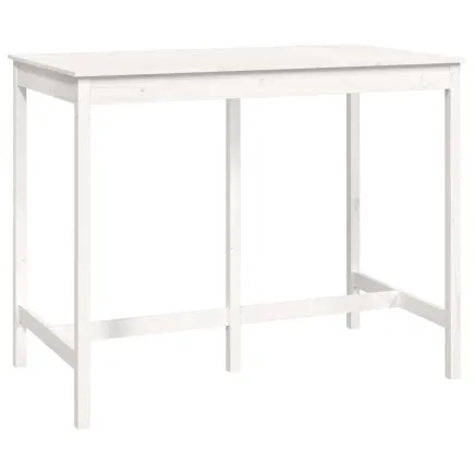 Table de bar Blanc 140x80x110 cm Bois massif de pin 2