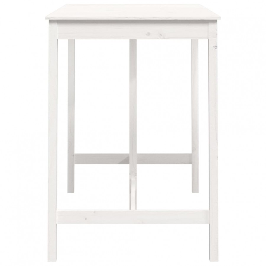 Table de bar Blanc 140x80x110 cm Bois massif de pin