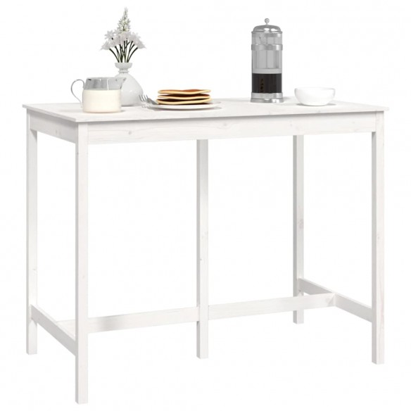 Table de bar Blanc 140x80x110 cm Bois massif de pin Table de bar Blanc 140x80x110 cm Bois massif de pin