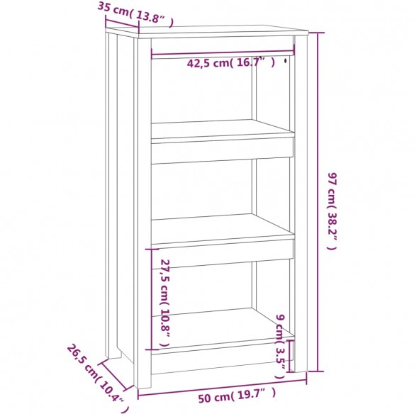 Bibliothèque Blanc 50x35x97 cm Bois de pin massif