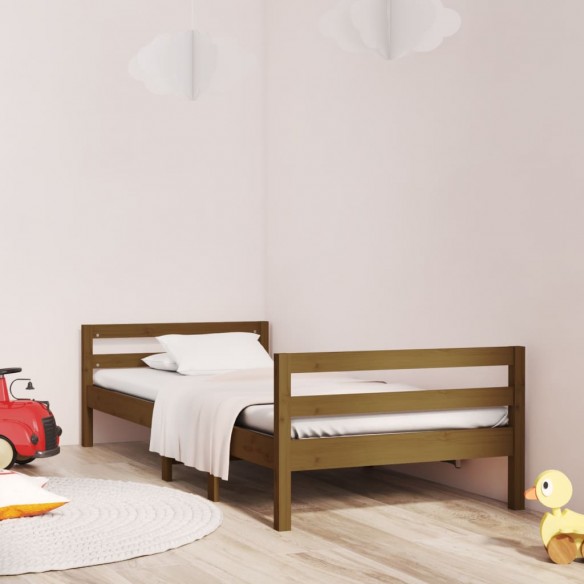 Lit Marron miel 75x190 cm Bois de pin massif