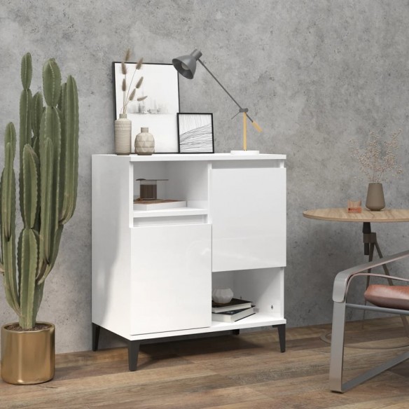Buffet Blanc brillant 60x35x70 cm 