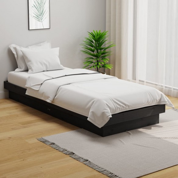 Lit Gris Bois massif 75x190 cm Petit simple