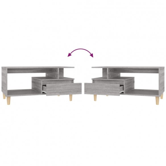 Table basse Sonoma gris 90x49x45 cm 