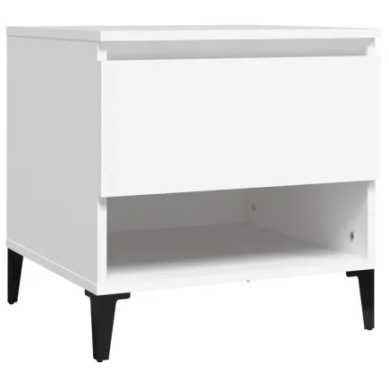 Table d'appoint Blanc 50x46x50 cm Bois d’ingénierie 2