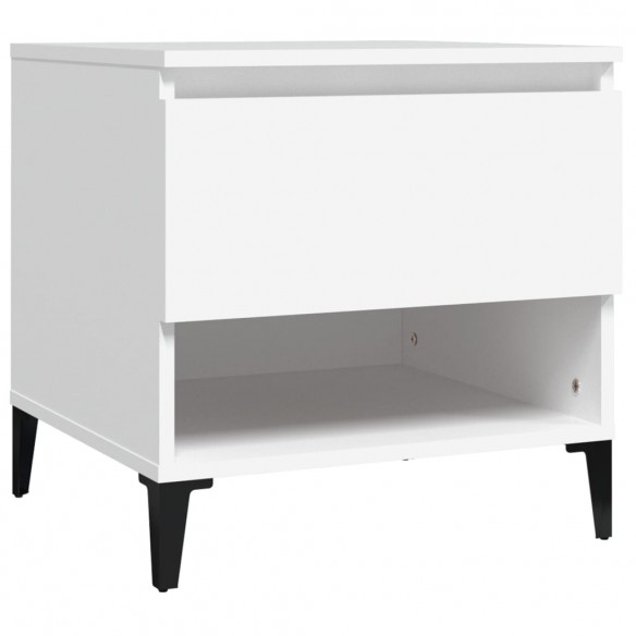Table d'appoint Blanc 50x46x50 cm Bois d’ingénierie Table d'appoint Blanc 50x46x50 cm Bois d’ingénierie
