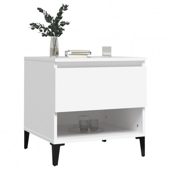 Table d'appoint Blanc 50x46x50 cm Bois d’ingénierie Table d'appoint Blanc 50x46x50 cm Bois d’ingénierie
