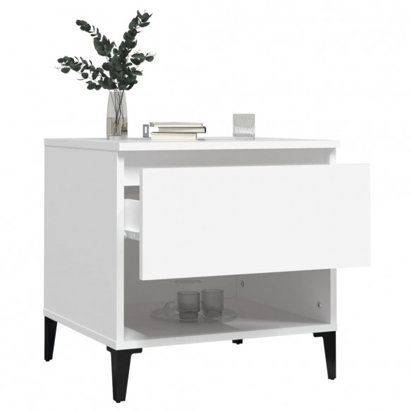 Table d'appoint Blanc 50x46x50 cm Bois d’ingénierie Table d'appoint Blanc 50x46x50 cm Bois d’ingénierie