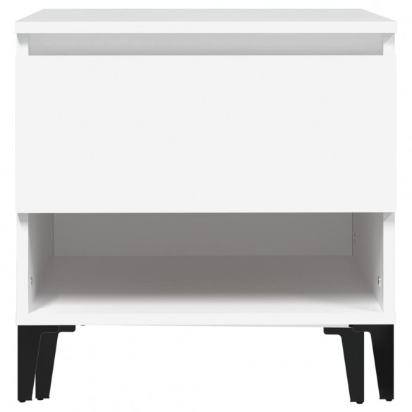 Table d'appoint Blanc 50x46x50 cm Bois d’ingénierie Table d'appoint Blanc 50x46x50 cm Bois d’ingénierie