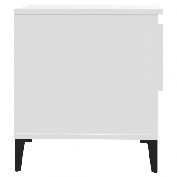 Table d'appoint Blanc 50x46x50 cm Bois d’ingénierie Table d'appoint Blanc 50x46x50 cm Bois d’ingénierie