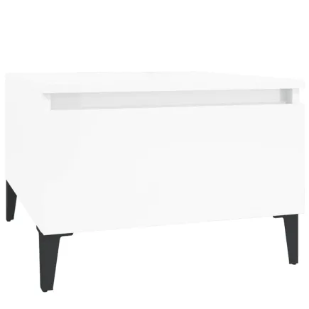 Table d'appoint Blanc brillant 50x46x35 cm  2