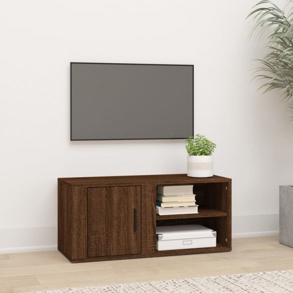 Meuble TV Chêne marron 80x31,5x36 cm 