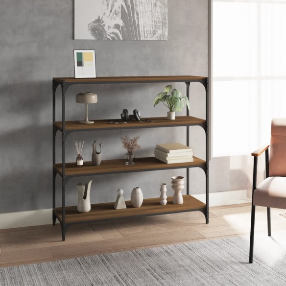 Bibliothèque Chêne brun 100x33x100cm  et acier