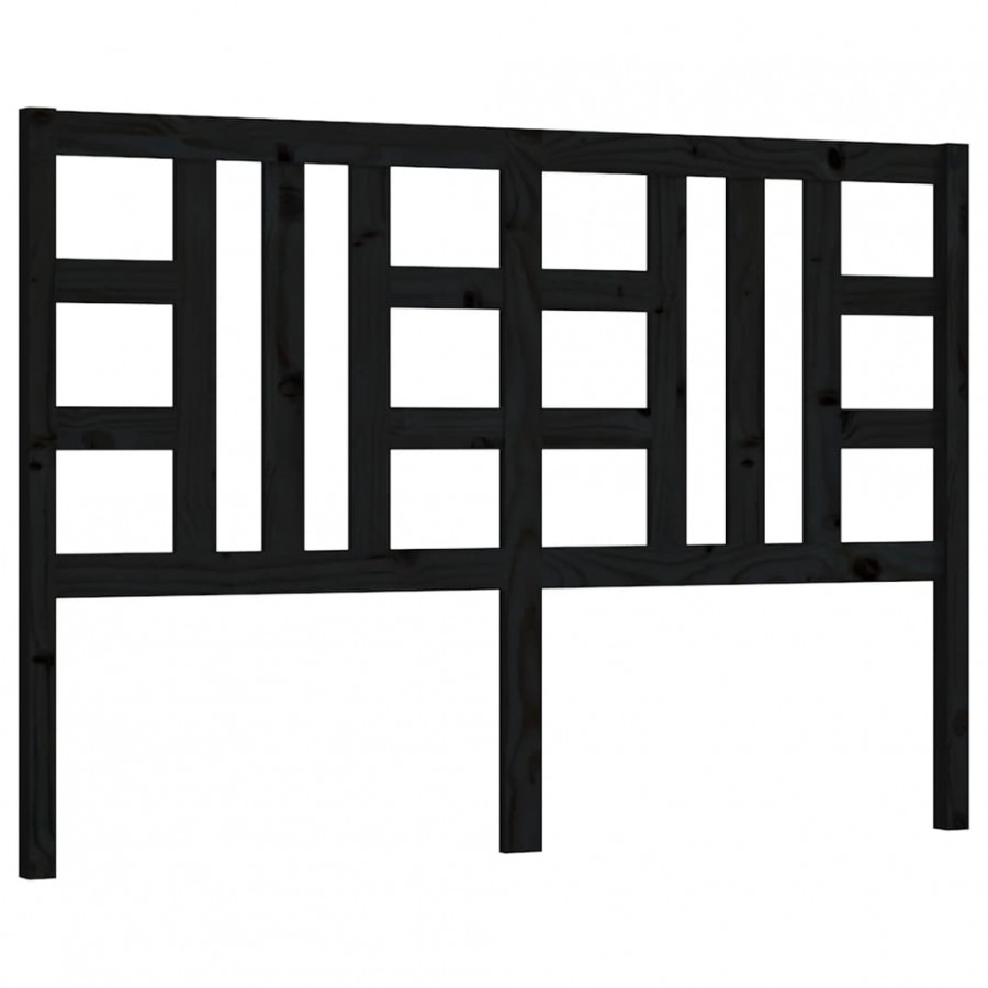 Tête de lit Noir 126x4x100 cm Bois massif de pin