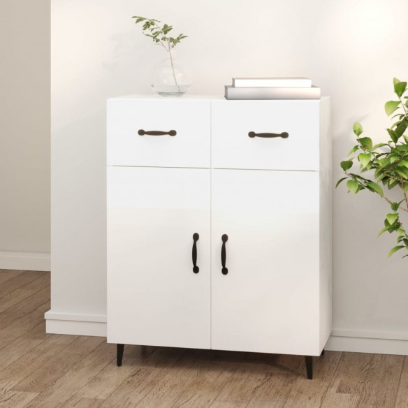 Buffet Blanc brillant 69,5x34x90 cm 