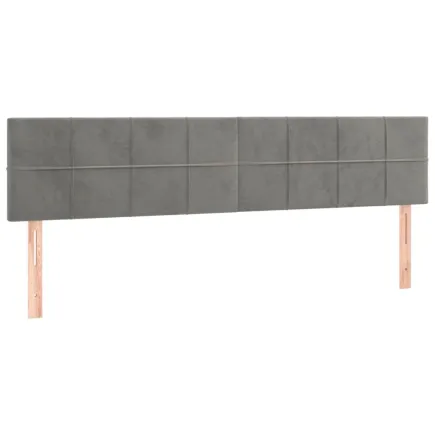 Têtes de lit 2 pcs Gris clair 90x5x78/88 cm Velours 2