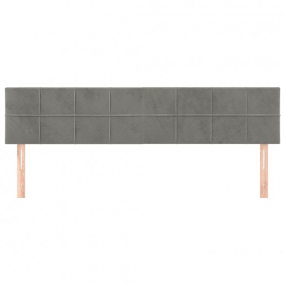 Têtes de lit 2 pcs Gris clair 90x5x78/88 cm Velours Têtes de lit 2 pcs Gris clair 90x5x78/88 cm Velours