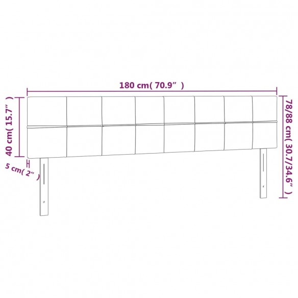 Têtes de lit 2 pcs Gris clair 90x5x78/88 cm Velours Têtes de lit 2 pcs Gris clair 90x5x78/88 cm Velours
