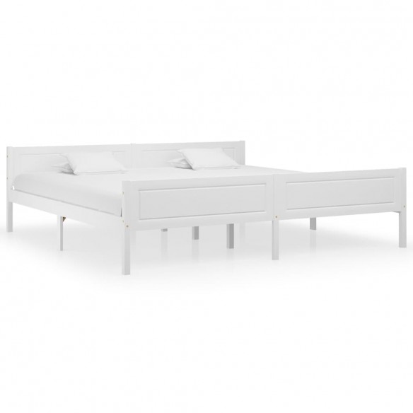 Lit Bois de pin massif Blanc 200x200 cm
