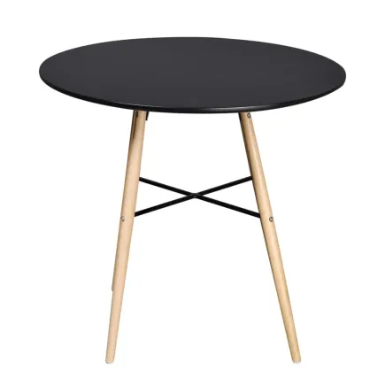Table de salle à manger ronde MDF Noir 2