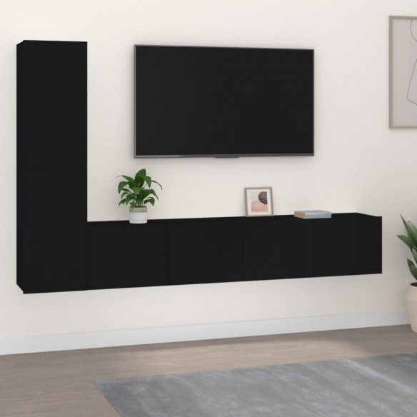 Ensemble de meubles TV 4 pcs Noir 