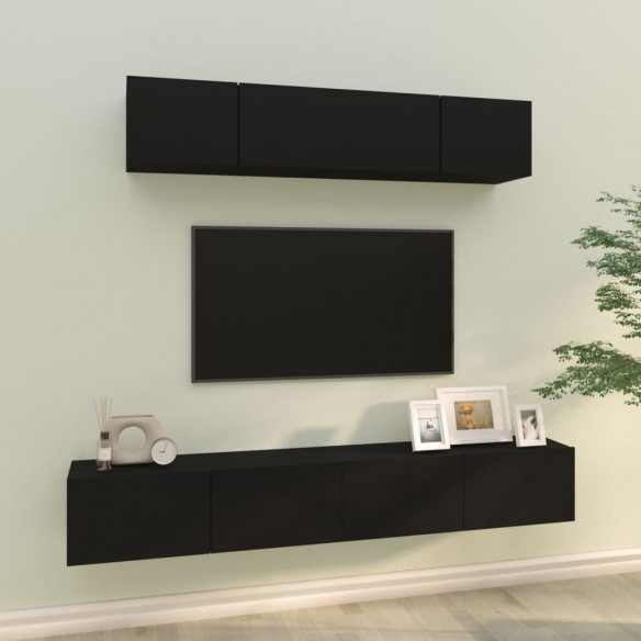 Ensemble de meubles TV 4 pcs Noir 