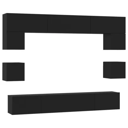Ensemble de meubles TV 8 pcs Noir  2