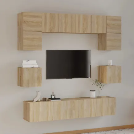 Ensemble de meubles TV 8 pcs Chêne sonoma