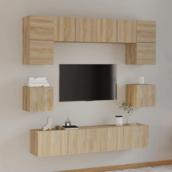 Ensemble de meubles TV 8 pcs Chêne sonoma 