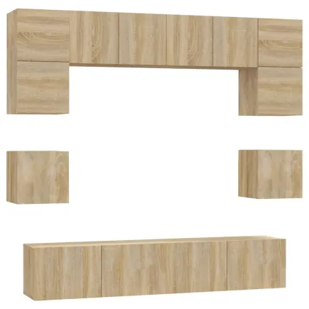 Ensemble de meubles TV 8 pcs Chêne sonoma  2