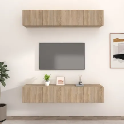 Meubles TV 4 pcs Chêne Sonoma 80x30x30 cm