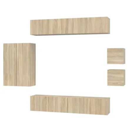 Ensemble de meubles TV 8 pcs Chêne sonoma  2