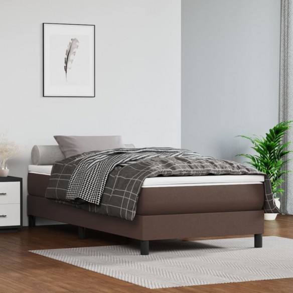 Lit Marron 90x200 cm Similicuir