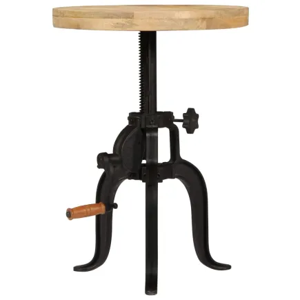 Table d'appoint 45x (45-62) cm Bois de manguier massif et fonte 2