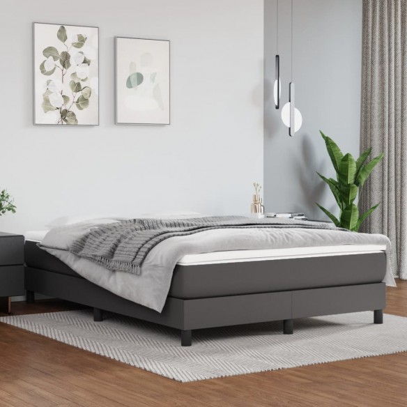 Lit Gris 140x190 cm Similicuir