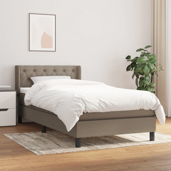 Lit avec matelas Taupe 80x200 cm Tissu