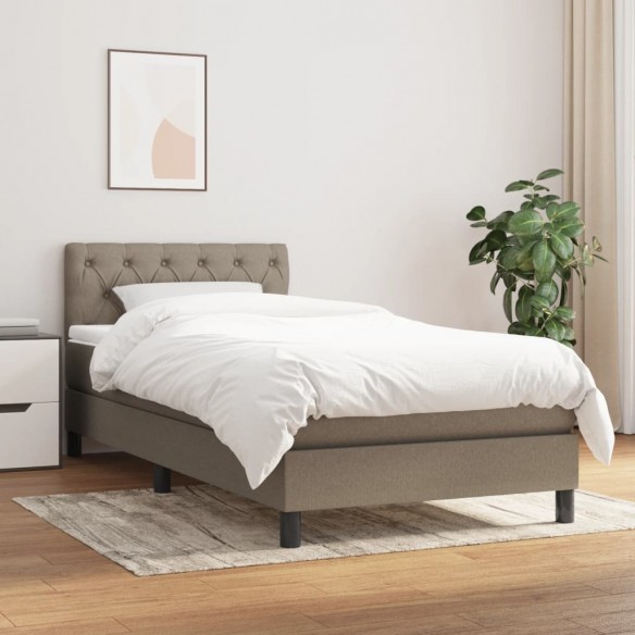 Lit avec matelas Taupe 80x200 cm Tissu