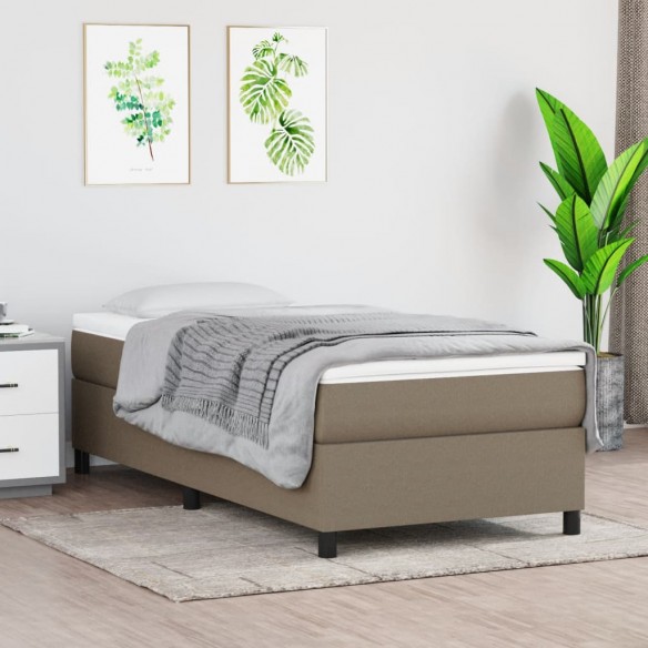 Lit avec matelas Taupe 80x200 cm Tissu