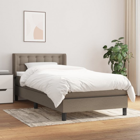 Lit avec matelas Taupe 80x200 cm Tissu
