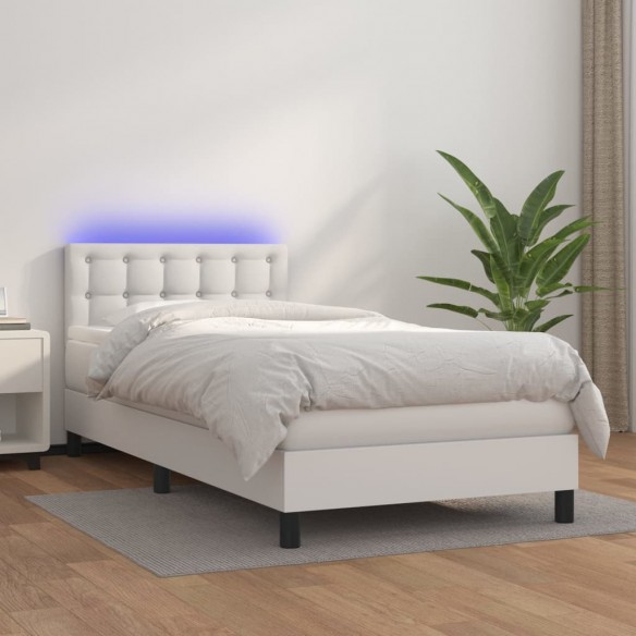 Lit avec matelas et LED Blanc 80x200 cm